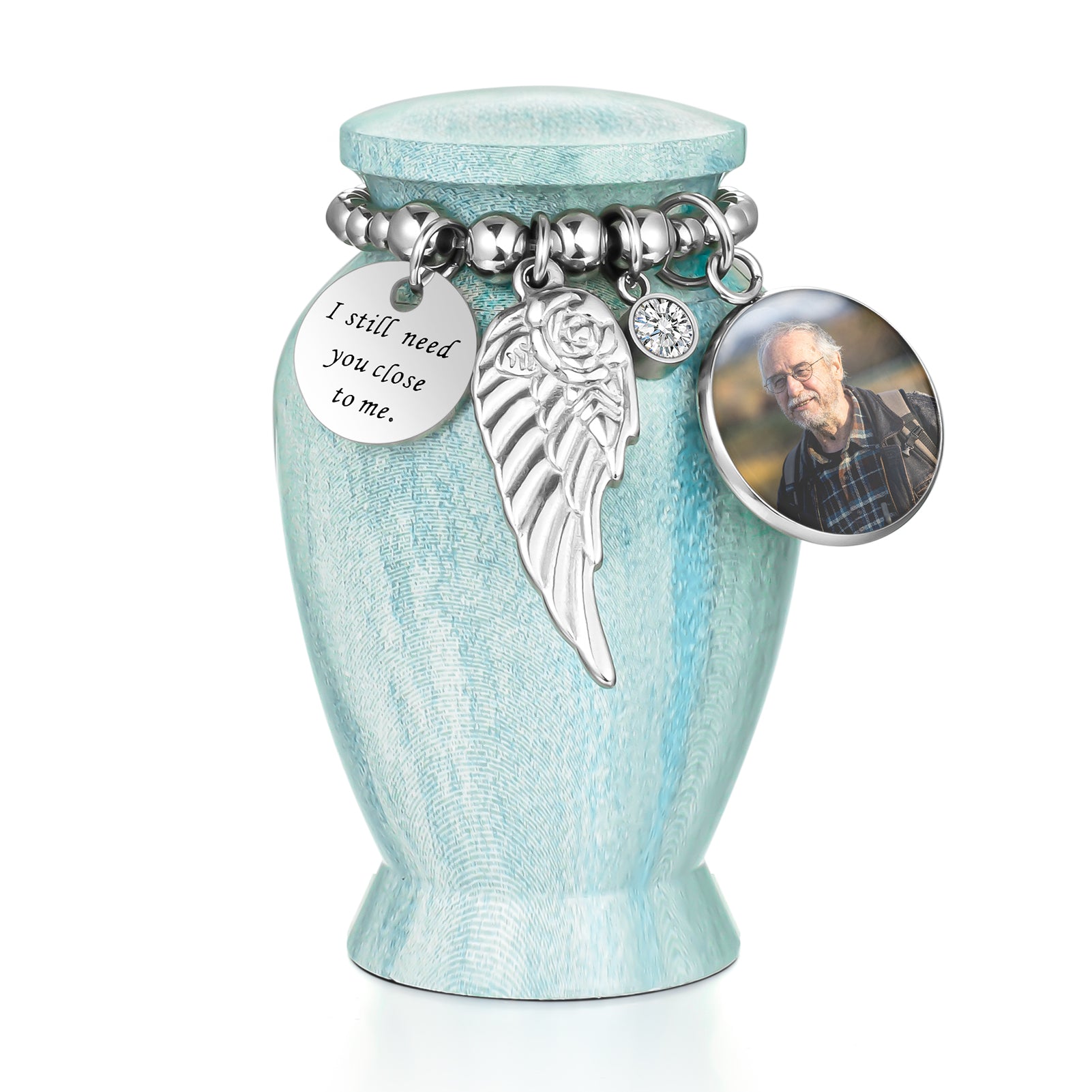 Lake Green Aluminum Small Urns for Human Ashes Keepsake