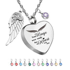 Heart Urn Necklace for Ashes with 12 Birthstones Cremation Jewelry