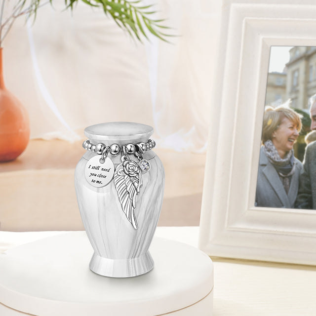 Marble White Memories Personalized Keepsake Urn for Ashes