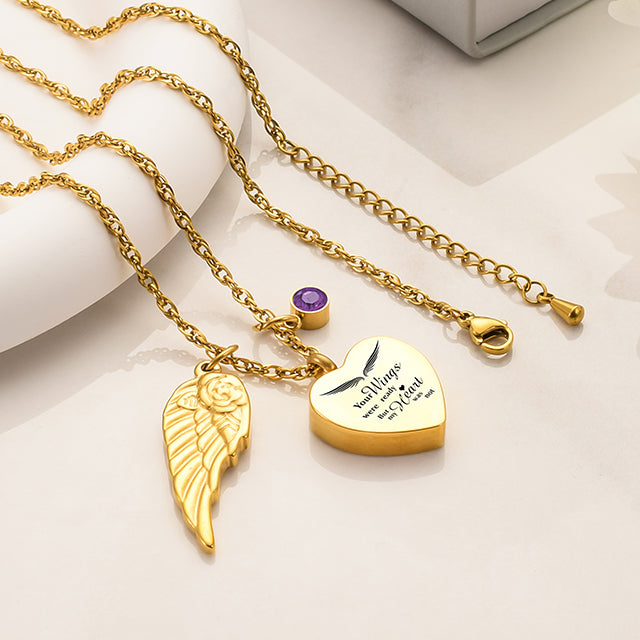 Your Wings Were Ready Heart Necklace for Ashes