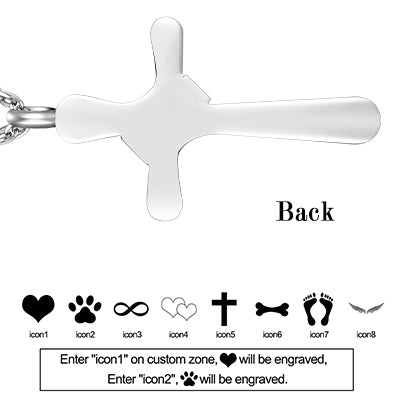 Dletay Cross Cremation Memorial Jewelry Crystal Urn Necklace