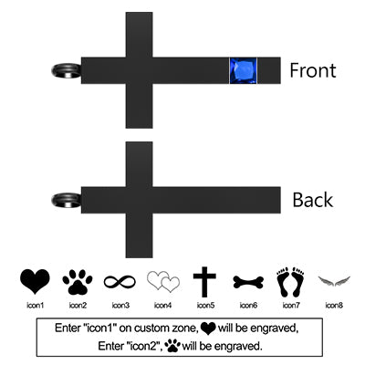 Eternal Peace Blue Cross Cremation Necklace for Ashes
