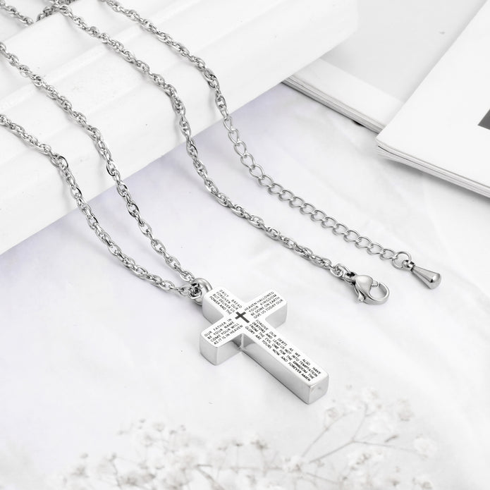 Cremation Cross Necklace for Ashes