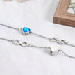 Blue Infinity Heart Crystal Urn Bracelet for Ashes