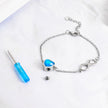 Blue Infinity Heart Crystal Urn Bracelet for Ashes