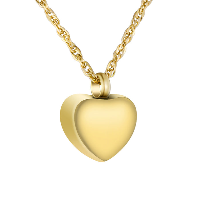 Plain Heart Urn Cremation Necklace for Ashes