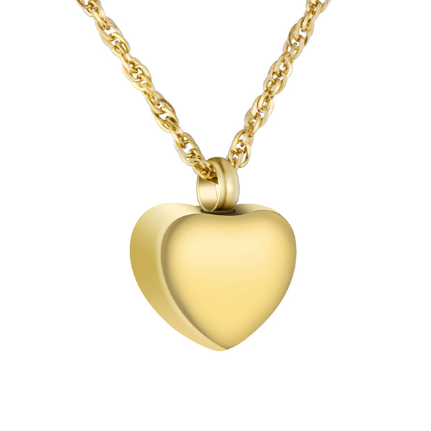 Plain Heart Urn Cremation Necklace for Ashes