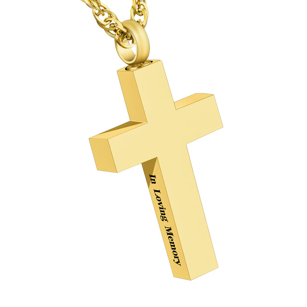 In Loving Memory Cross Necklace for Ashes