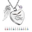 Heart Urn Necklace for Ashes with 12 Birthstones Cremation Jewelry