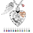 Wings Memorial Heart Necklace for Ashes