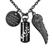 Black Butterfly Cylinder Urn Cremation Necklace for Ashes