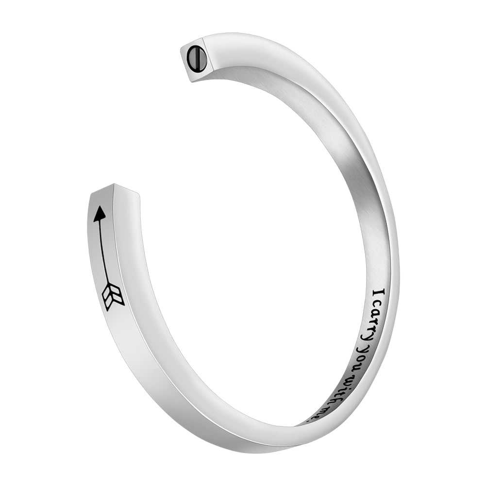 Dletay Cremation Memorial Ashes Bracelet Openable Cuff Bangle Bracelet
