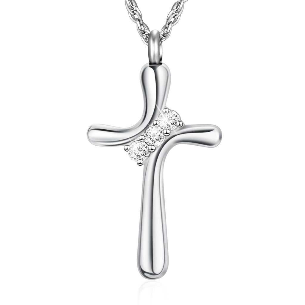 Dletay Cross Cremation Memorial Jewelry Crystal Urn Necklace