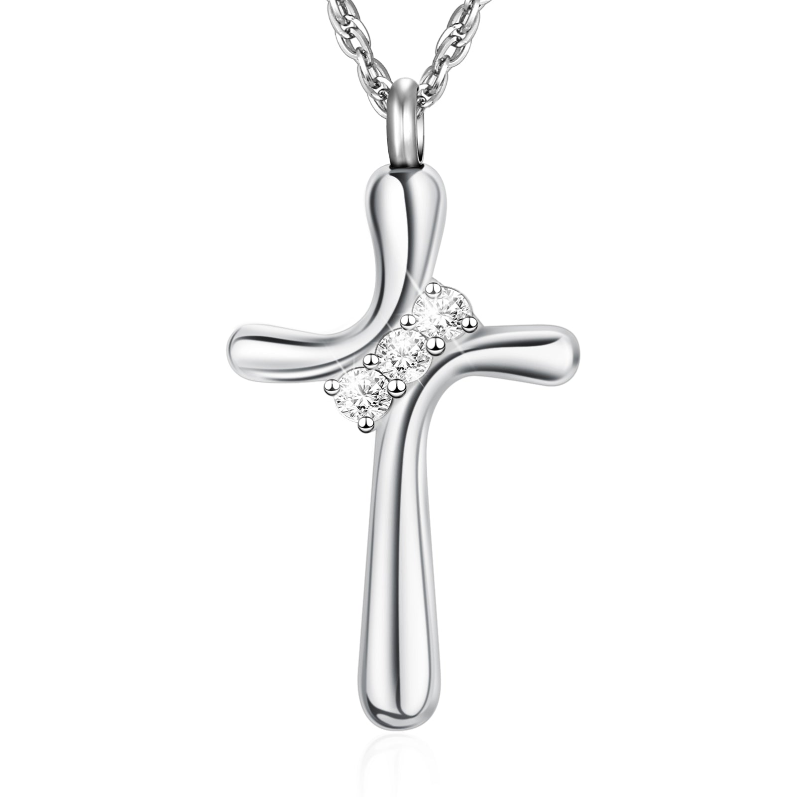 Dletay Cross Cremation Memorial Jewelry Crystal Urn Necklace