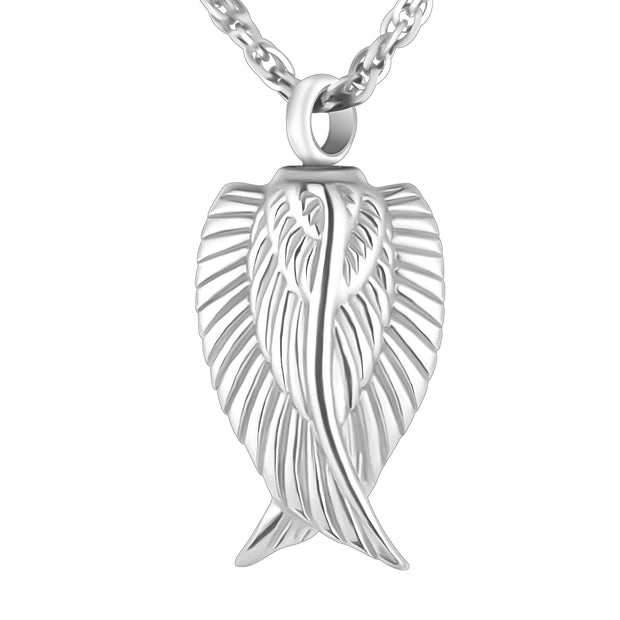 Silver Angel Wing Urn Cremation Necklaces for Ashes