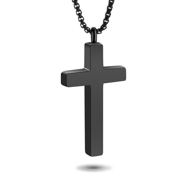 Black Cross Cremation Necklace for Ashes
