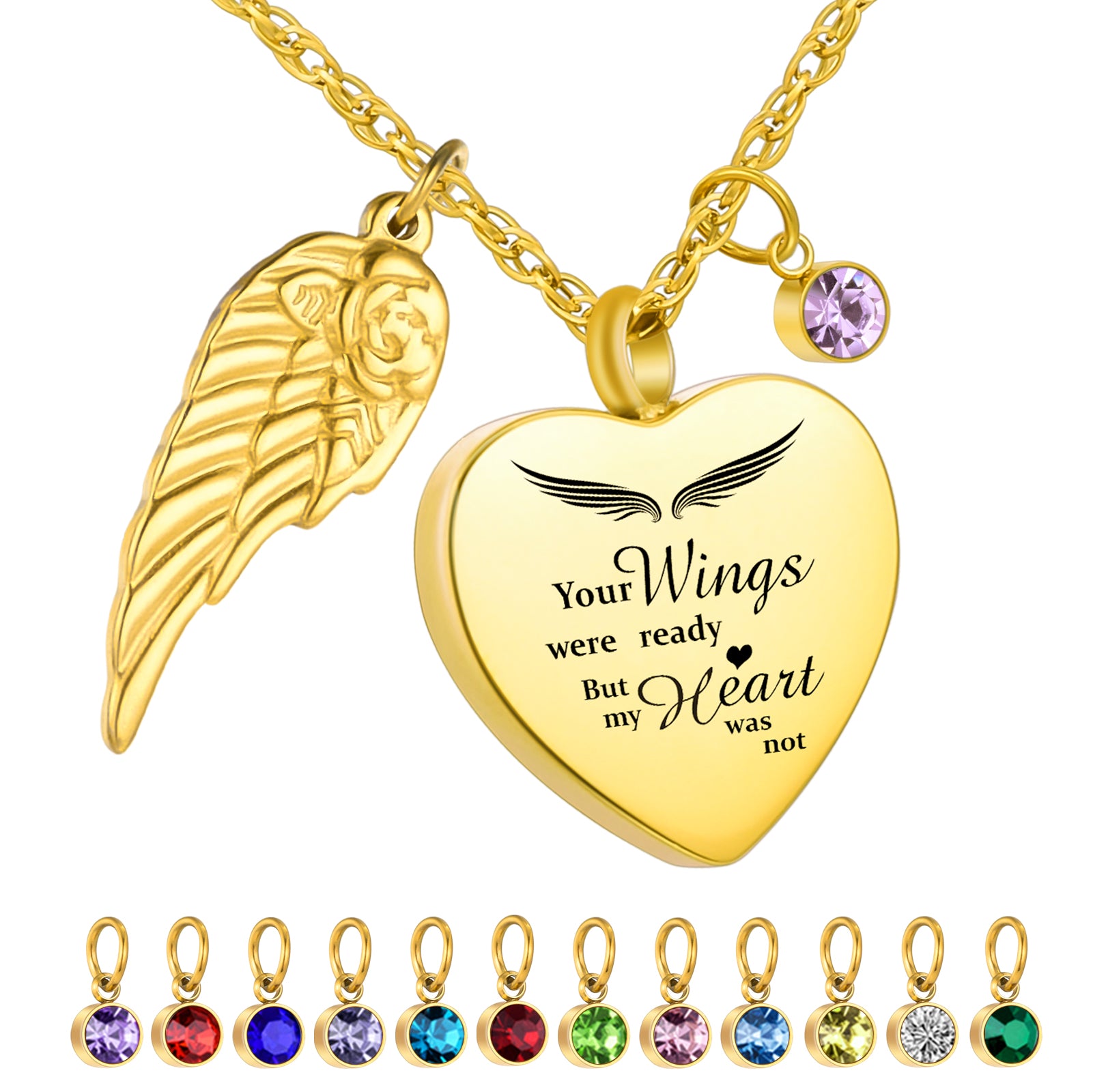 Your Wings Were Ready Heart Necklace for Ashes