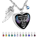 Daddy’s Angel Heart Necklace for Ashes