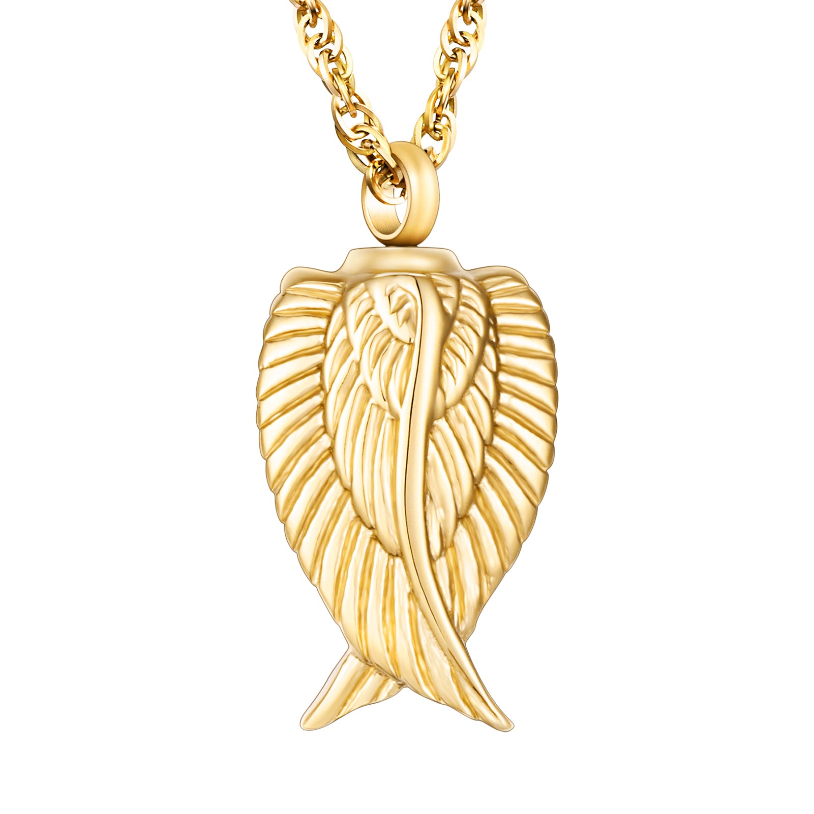 Gold Angel Wing Urn Cremation Necklaces for Ashes