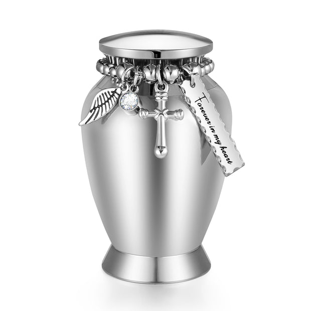 Cross Charm Memorial Cremation Urns for Ashes