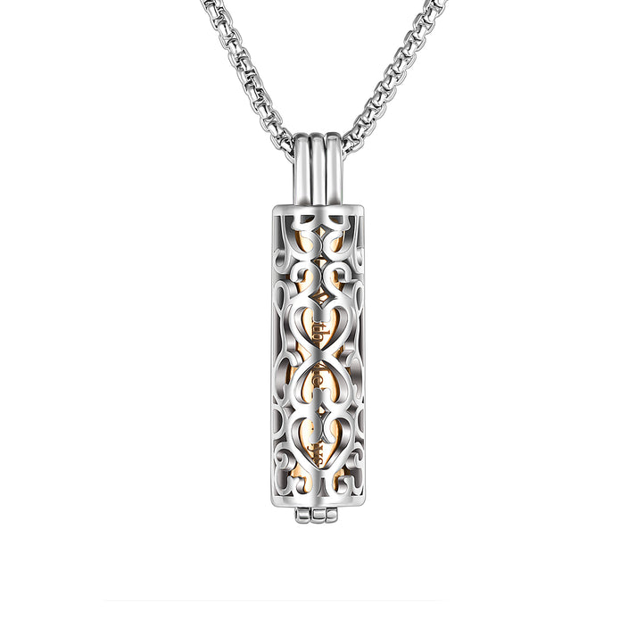 Hollow Cylinder Urn Cremation Necklace for Ashes