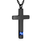 Eternal Peace Blue Cross Cremation Necklace for Ashes