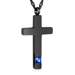 Eternal Peace Blue Cross Cremation Necklace for Ashes