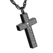 Black Scripture Cremation Cross Necklace for Ashes