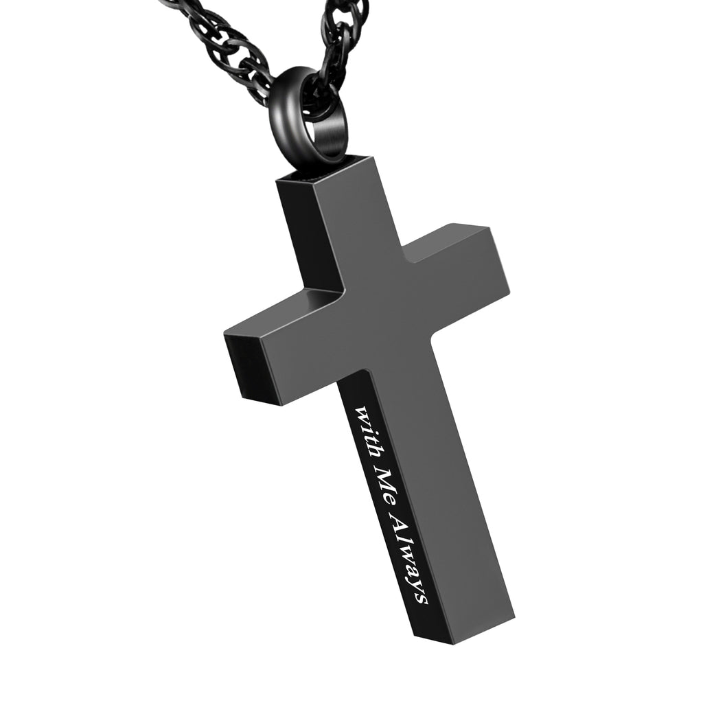 Cremation Cross Necklace for Ashes Stainless Steel Cross Urn Pendant Ashes Holder Memorial Jewelry