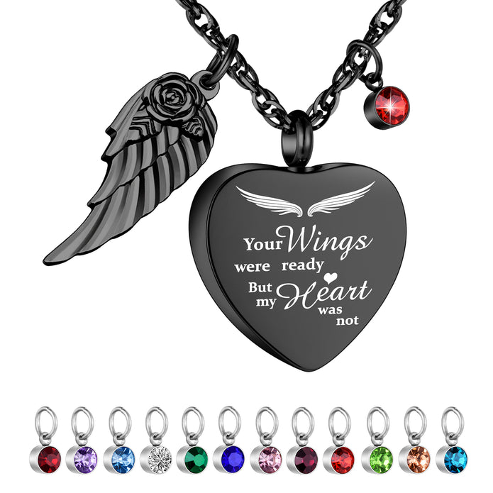 Your Wings Were Ready Heart Necklace for Ashes