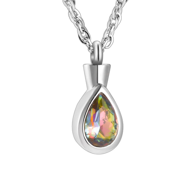 Teardrop Urn Cremation Necklace for Ashes