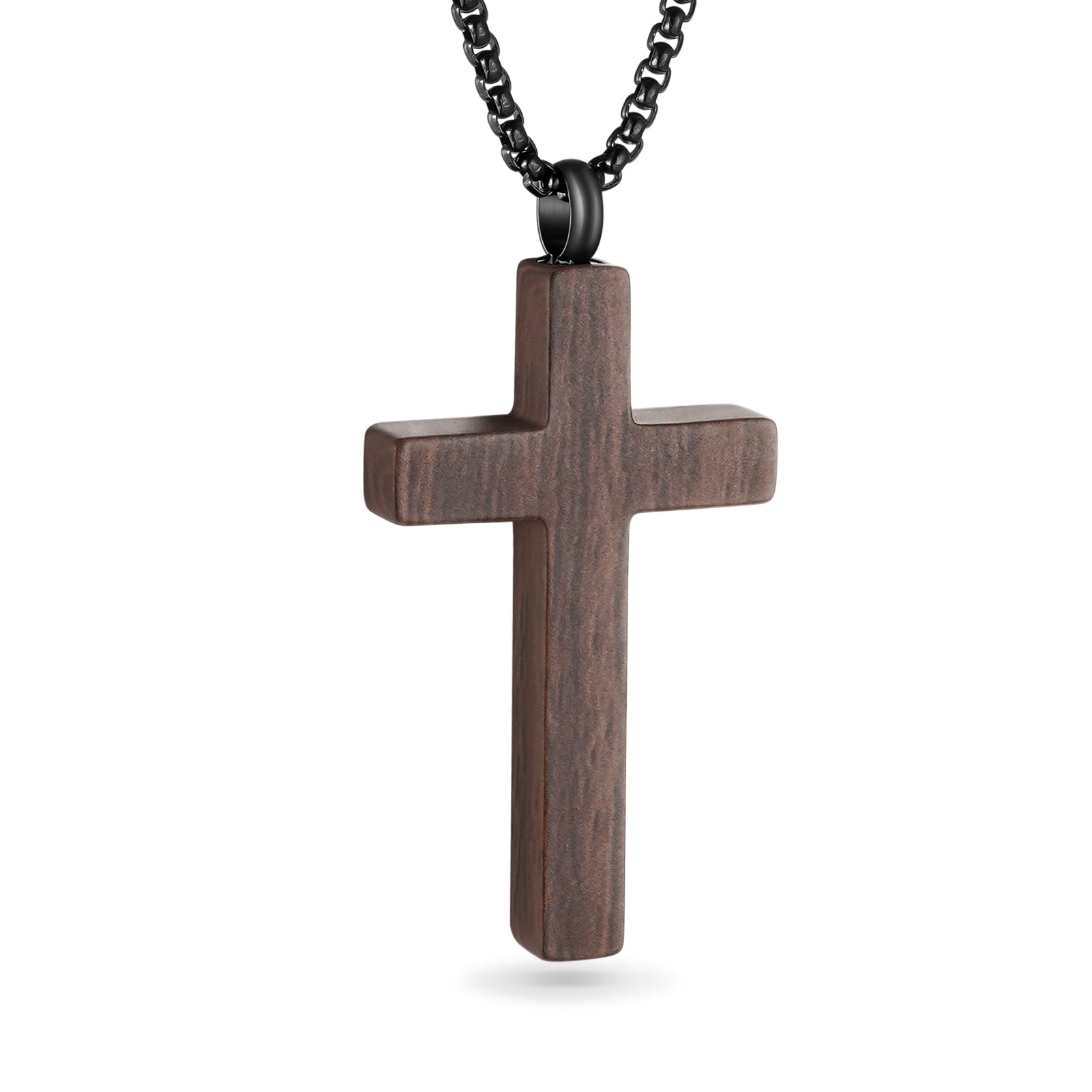 Wooden Cross Cremation Necklace for Ashes