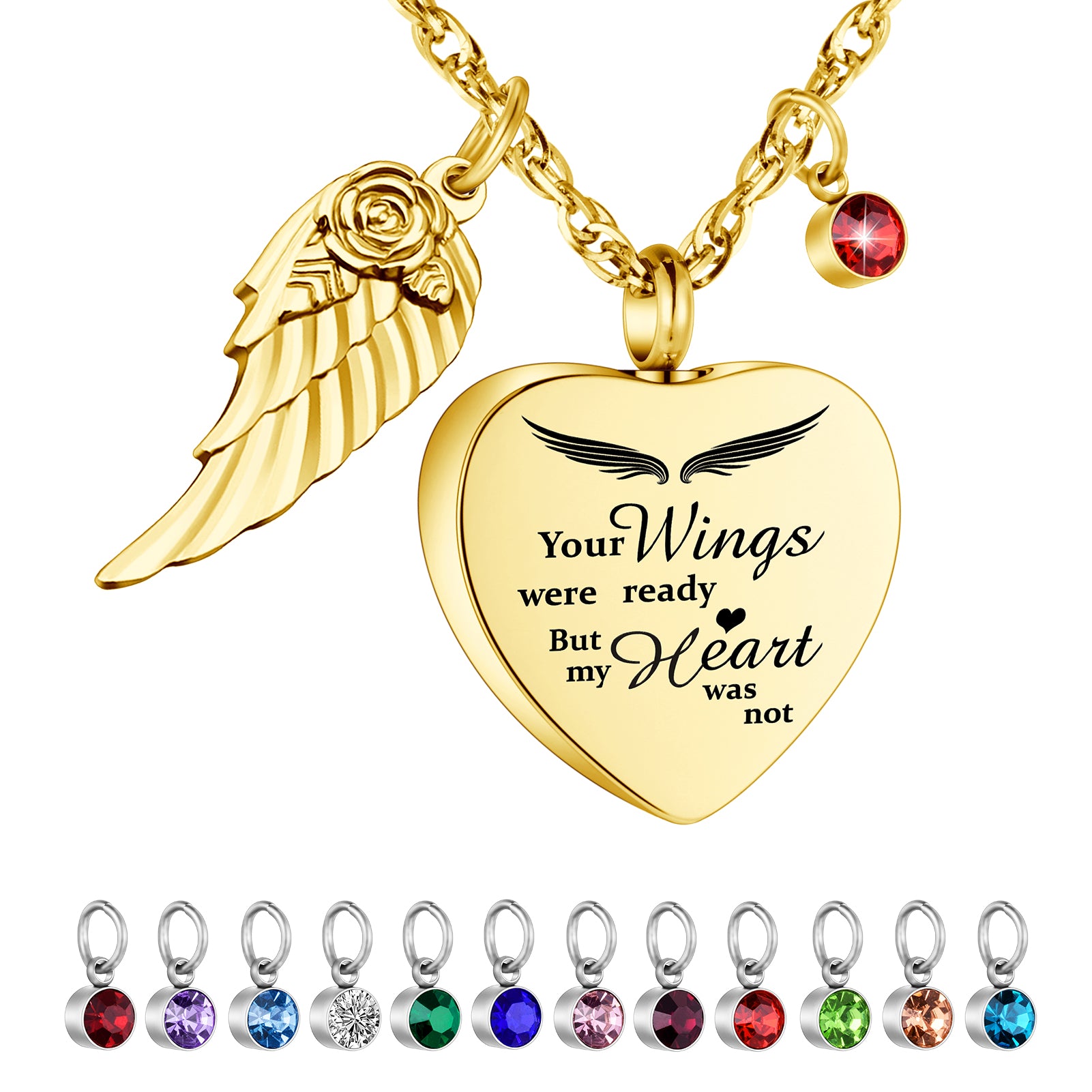 Your Wings Were Ready Heart Necklace for Ashes
