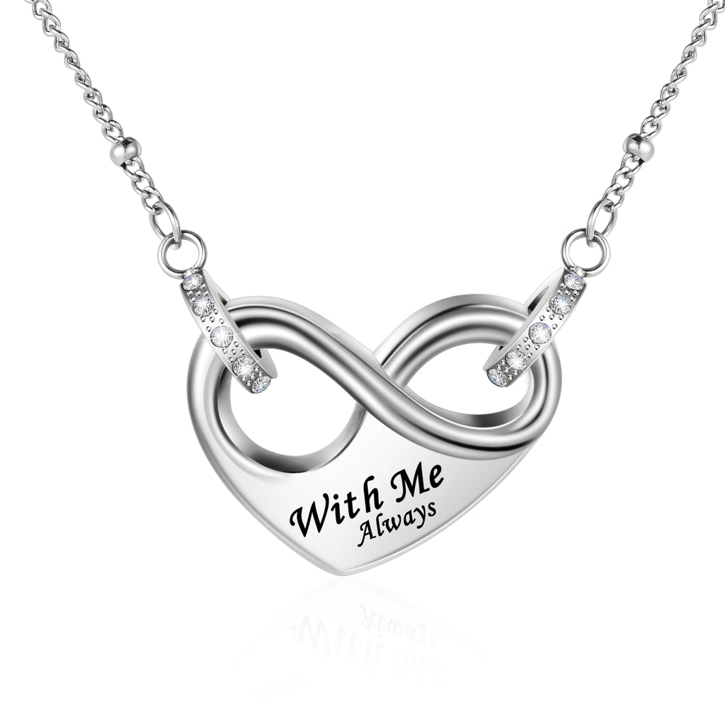 Dletay Infinity Cremation Urn Necklace for Ashes Memorial Cremation Jewelry