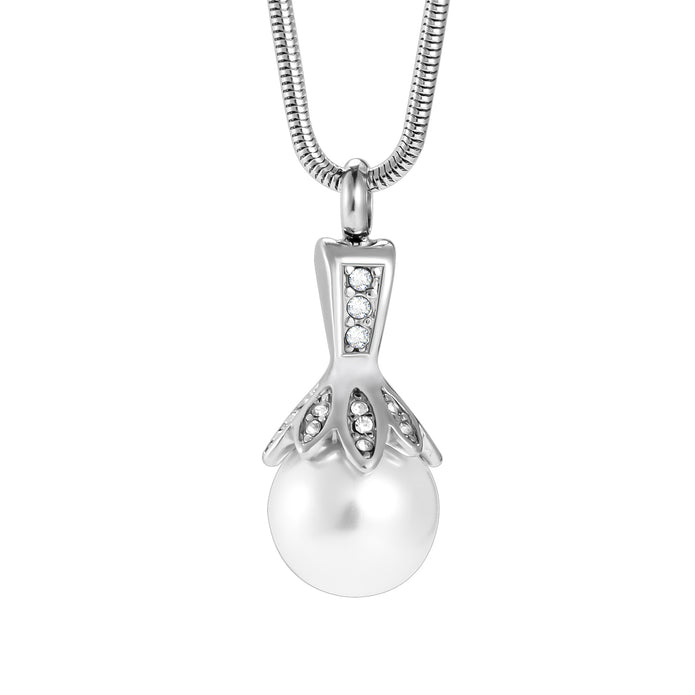 Pearl Urn Cremation Necklace for Ashes