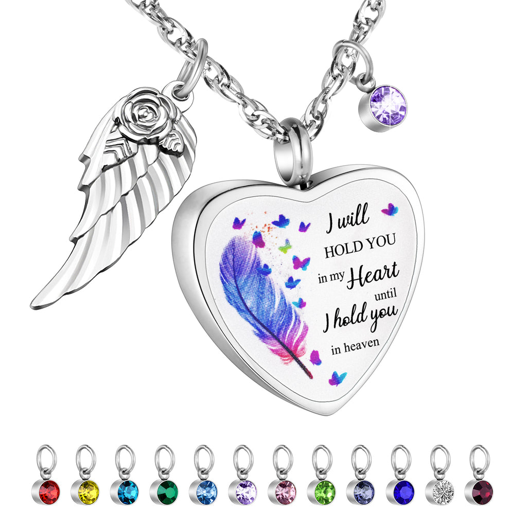 I will Hold You in My Heart Memorial Necklace for Ashes