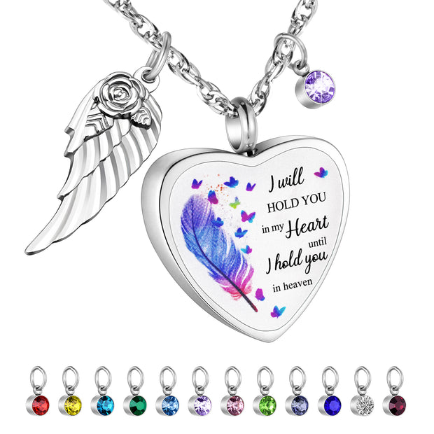 I will Hold You in My Heart Memorial Necklace for Ashes