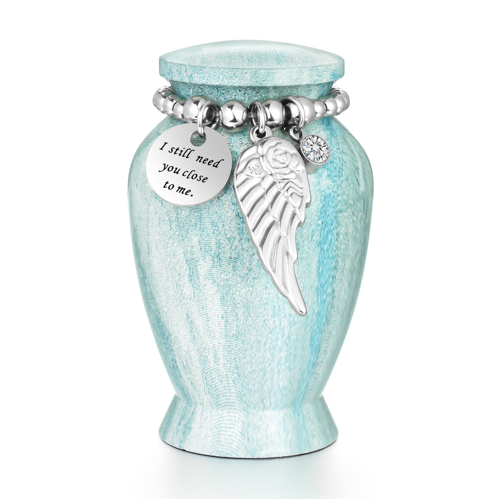 Lake Green Aluminum Small Urns for Human Ashes Keepsake