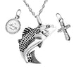 Silver Fish Urn Cremation Necklaces for Ashes