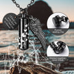 Black Butterfly Cylinder Medium Urn Cremation Necklace for Ashes