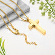 Gold Cross Cremation Necklace for Ashes