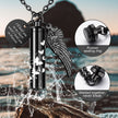 Black Butterfly Cylinder Large Urn Cremation Necklace for Ashes