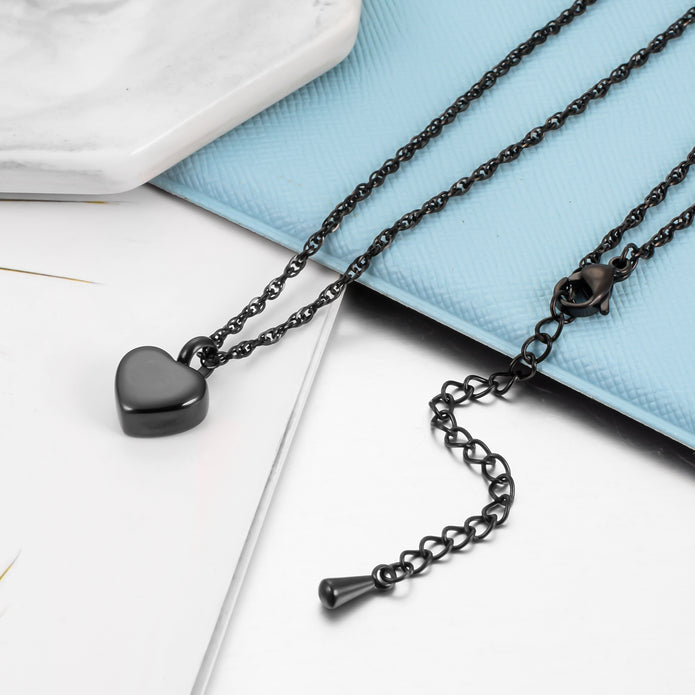 Plain Heart Urn Cremation Necklace for Ashes
