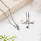 Dletay Cross Cremation Memorial Jewelry Crystal Urn Necklace