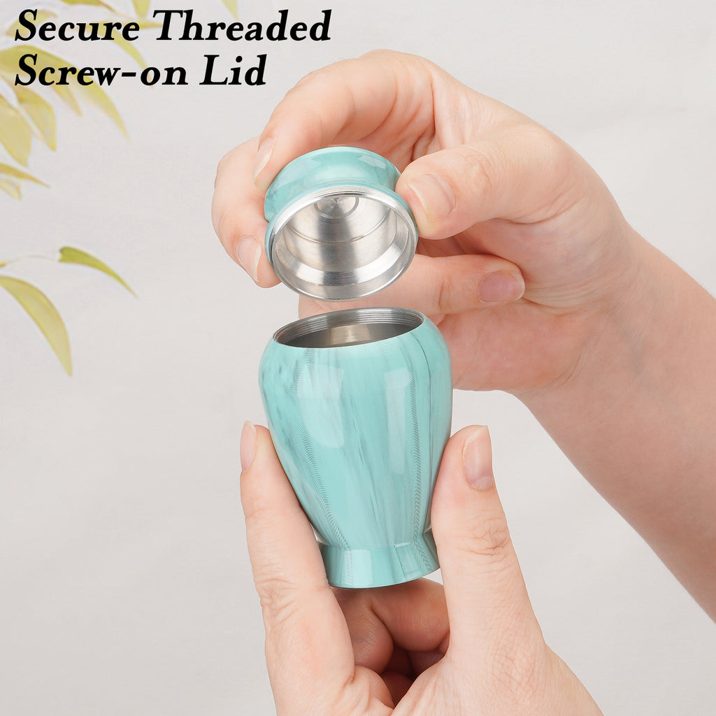 Mint Green Memories Personalized Keepsake Urn for Ashes