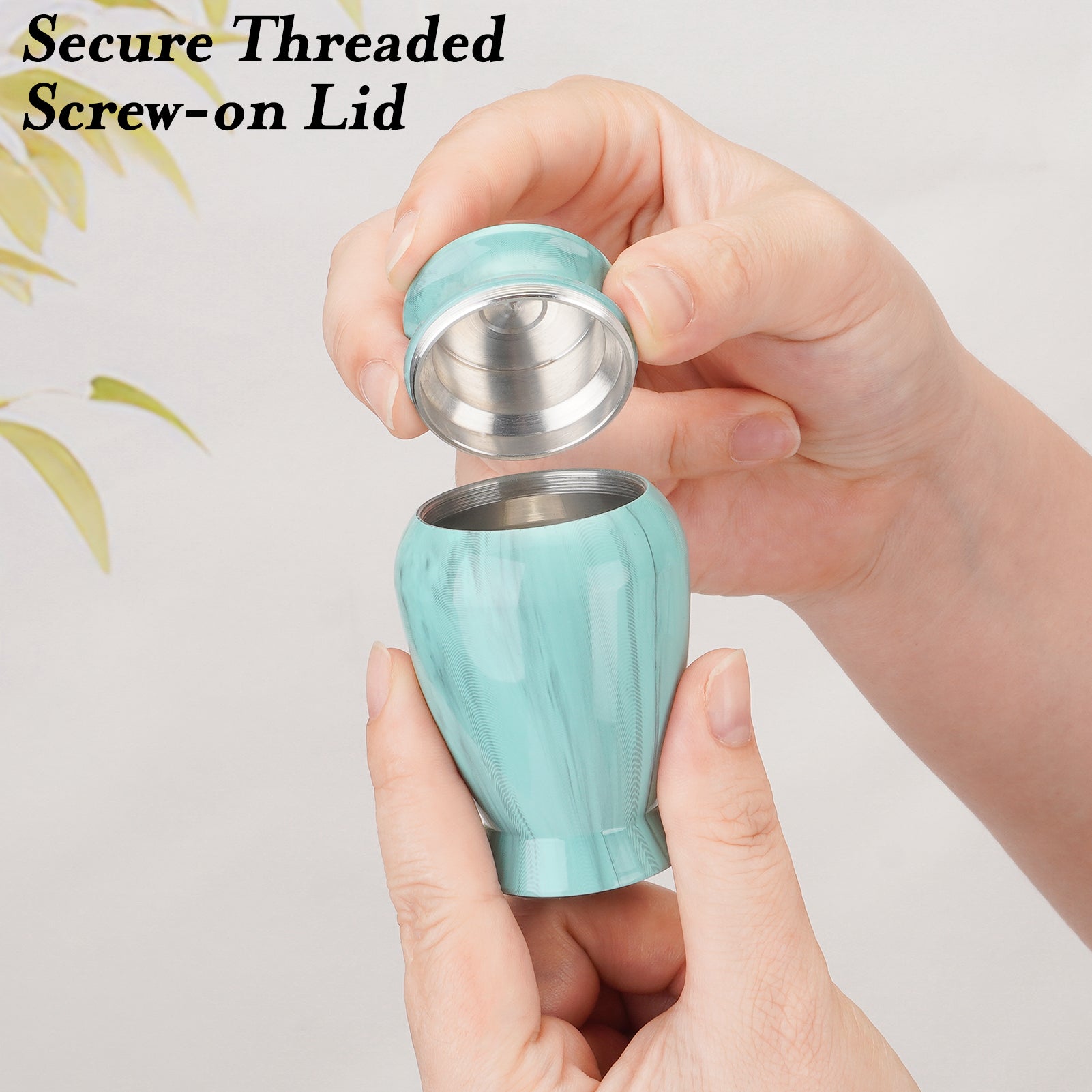 Mint Green Memories Personalized Keepsake Urn for Ashes