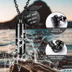 Dletay Cylinder Cremation Jewelry Urn Necklace for Ashes Memorial Ashes Necklace with Angel Wing Charm Memorial Keepsake for Pet