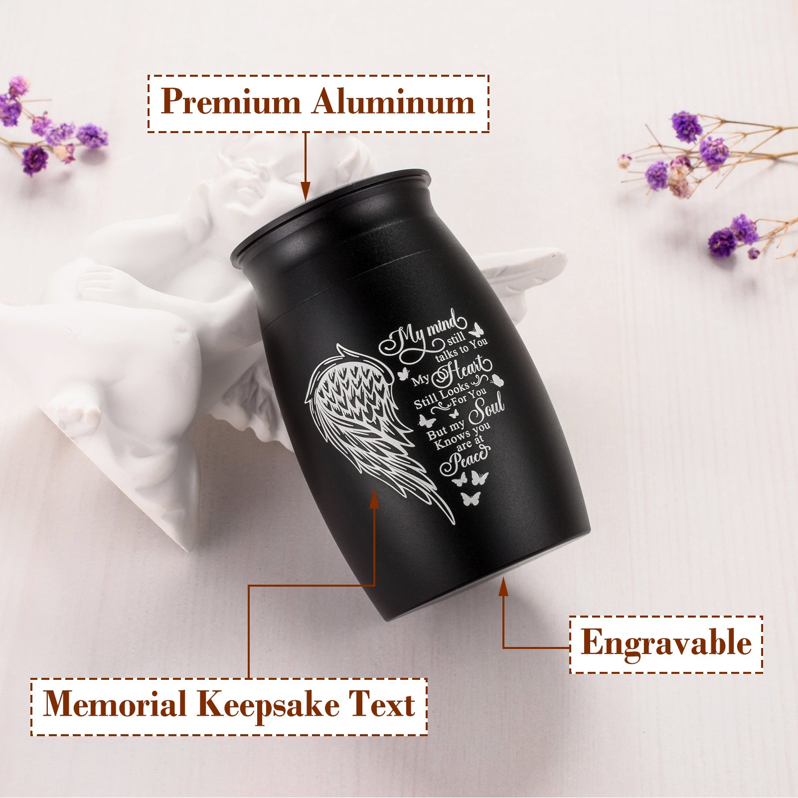 Forever On My Mind Wing Keepsake Urn for Ashes