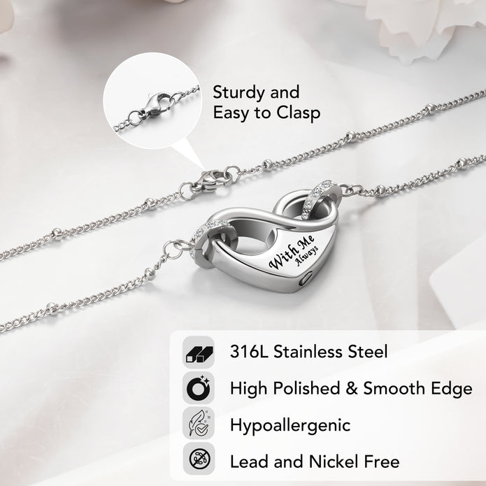 Dletay Infinity Cremation Urn Necklace for Ashes