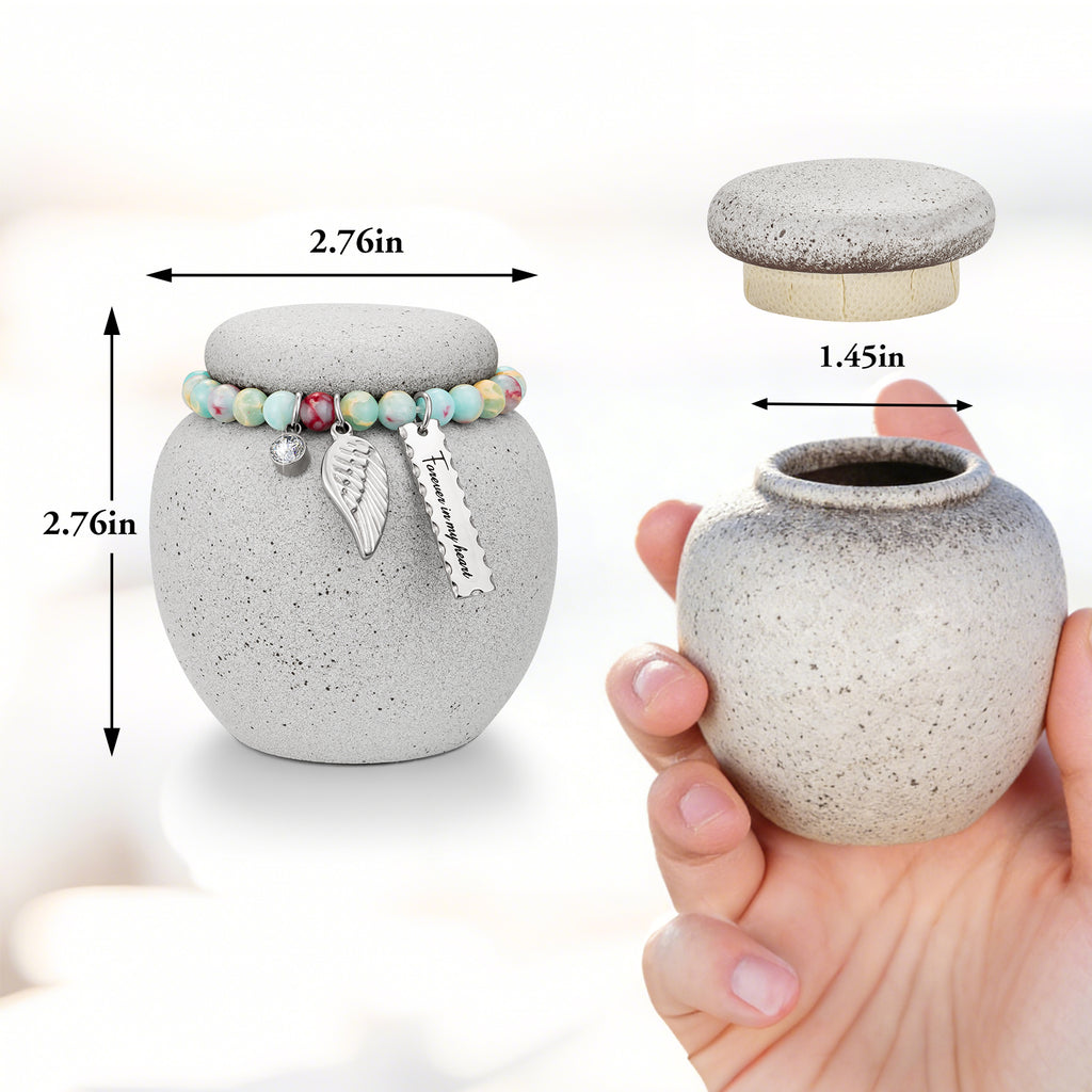 Dletay Mini Urns for Ashes Memorial Ceramic Small Cremation Urns